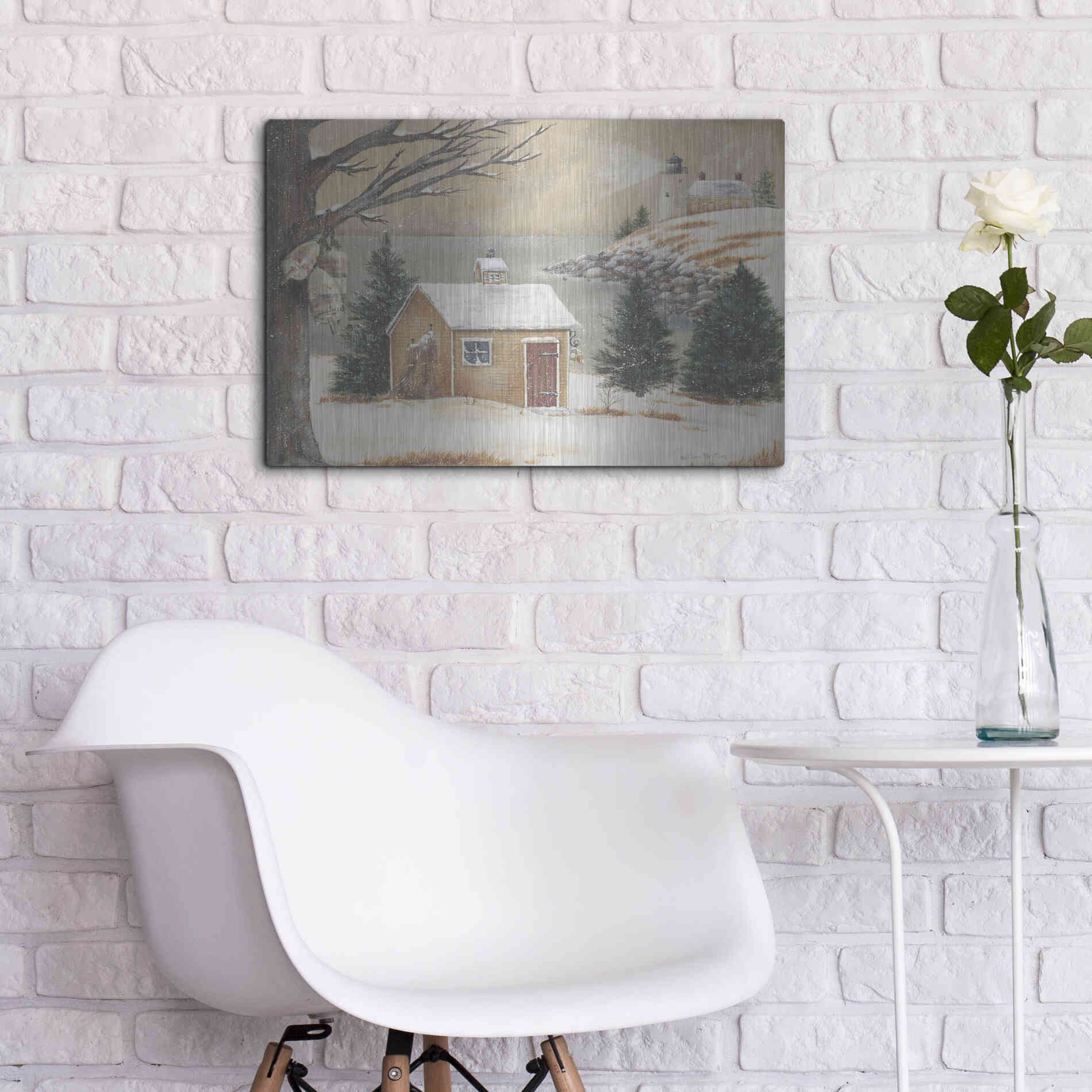 Luxe Metal Art 'Winter Light' by Pam Britton, Metal Wall Art,24x16