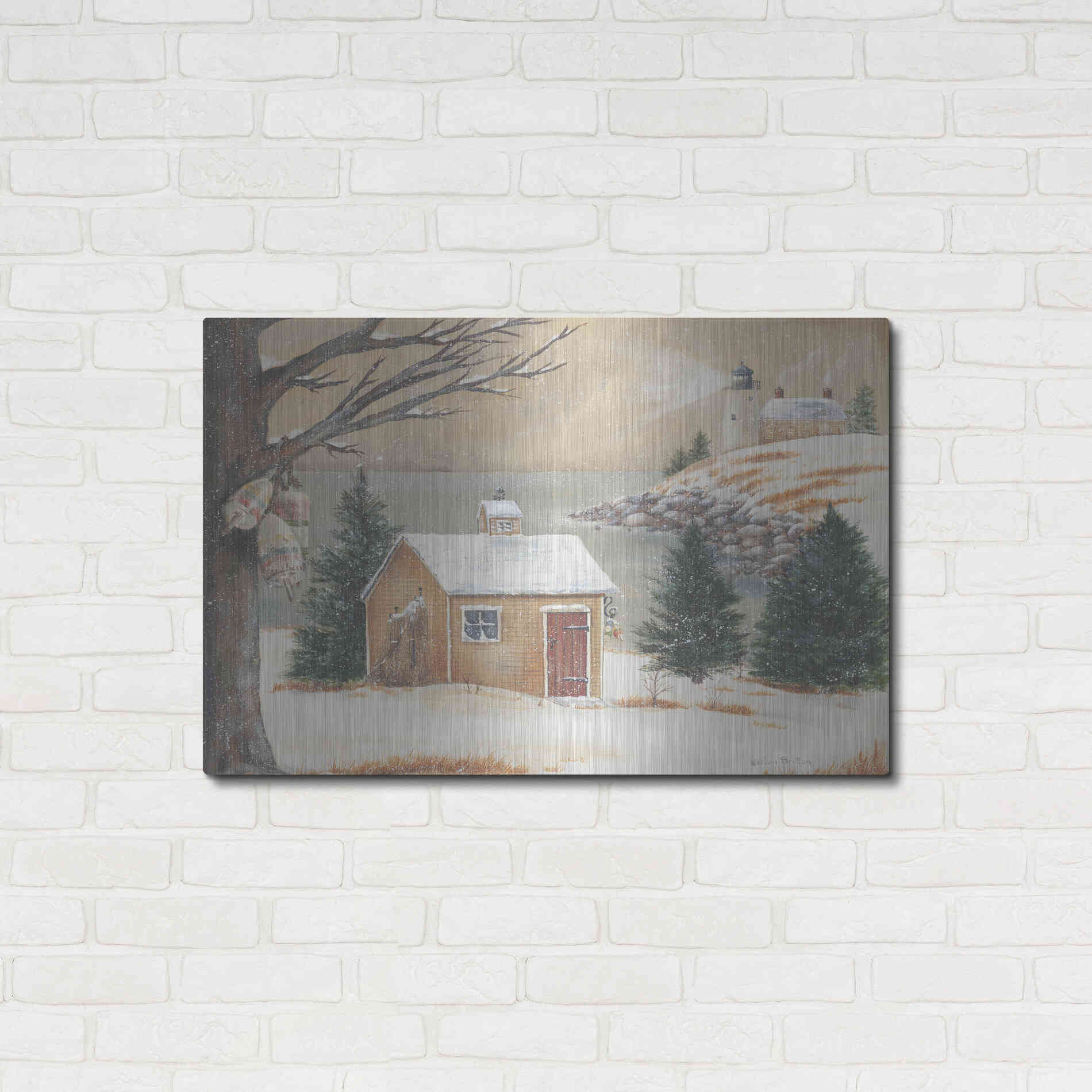 Luxe Metal Art 'Winter Light' by Pam Britton, Metal Wall Art,36x24