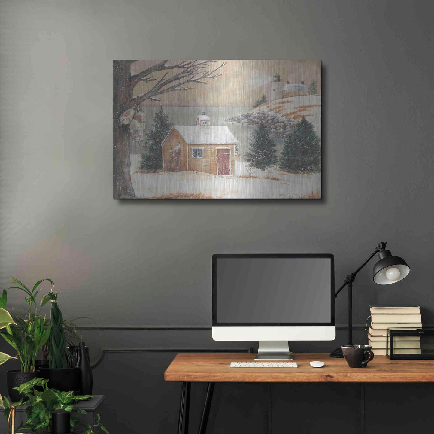 Luxe Metal Art 'Winter Light' by Pam Britton, Metal Wall Art,36x24