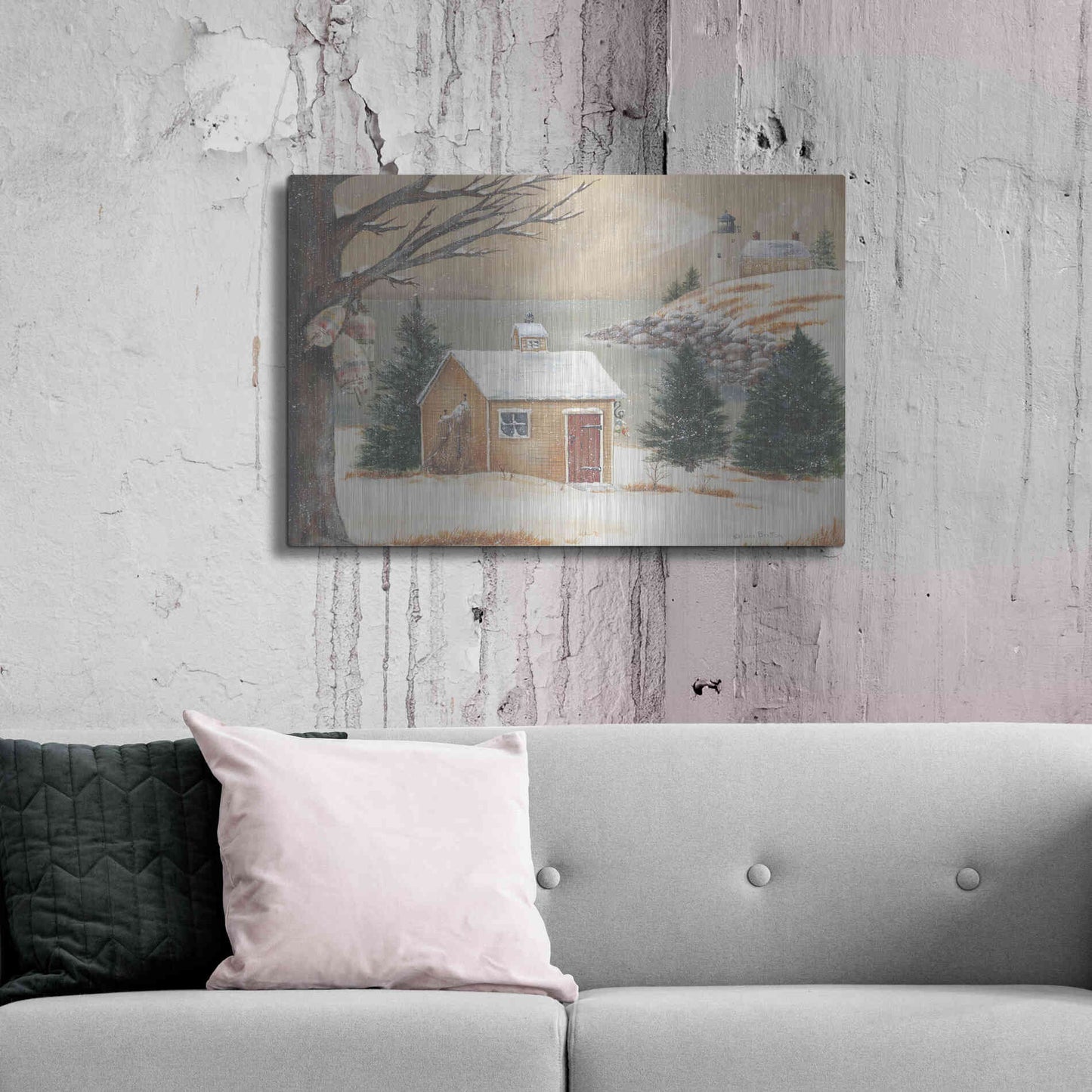 Luxe Metal Art 'Winter Light' by Pam Britton, Metal Wall Art,36x24