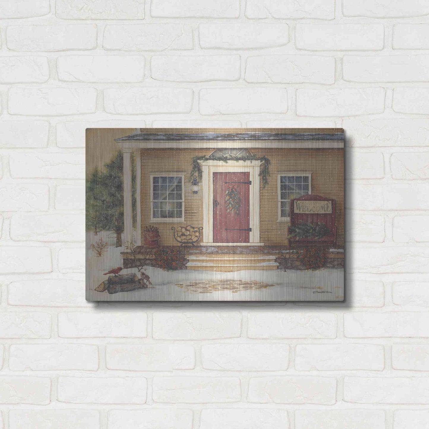 Luxe Metal Art 'New England Winter Day' by Pam Britton, Metal Wall Art,24x16