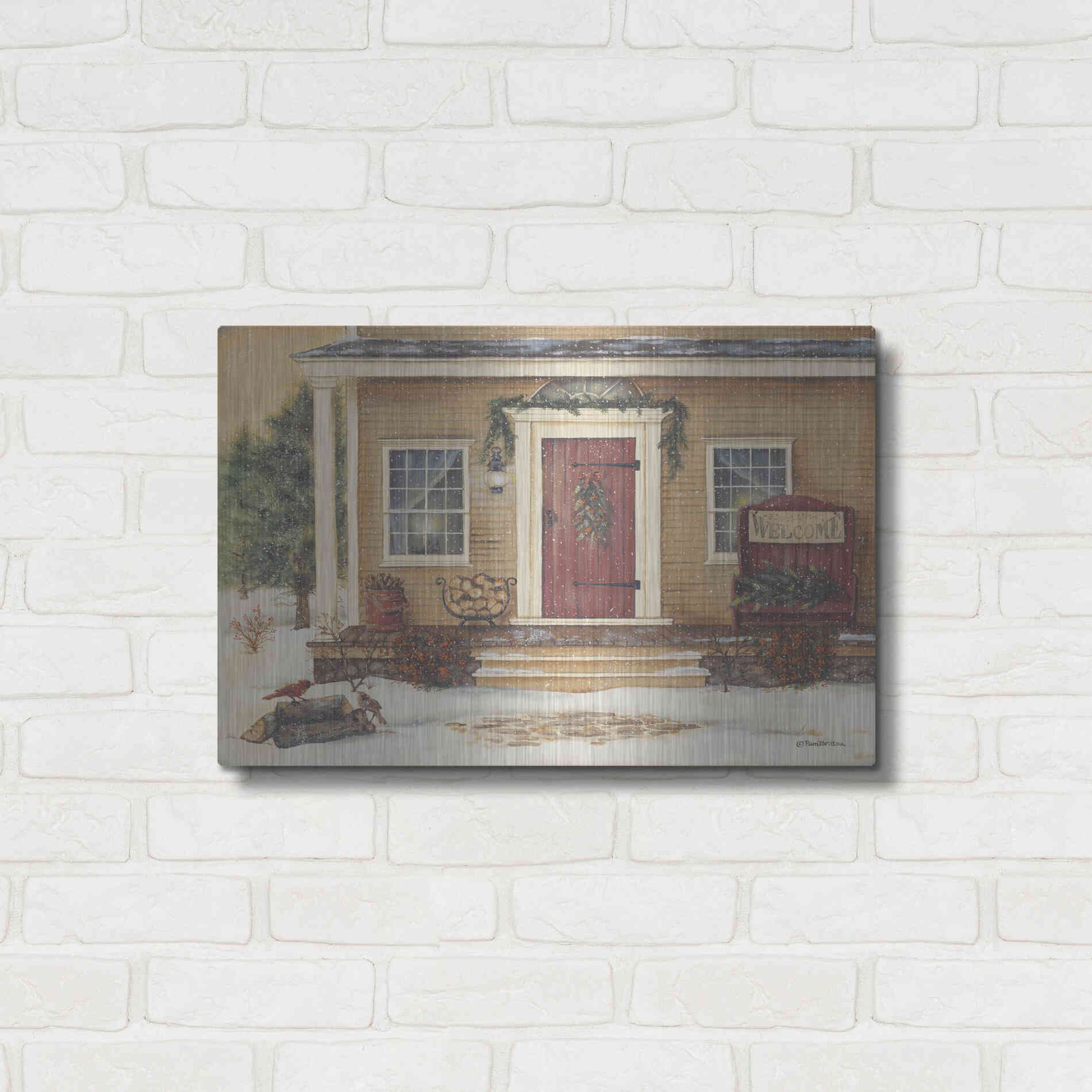 Luxe Metal Art 'New England Winter Day' by Pam Britton, Metal Wall Art,24x16