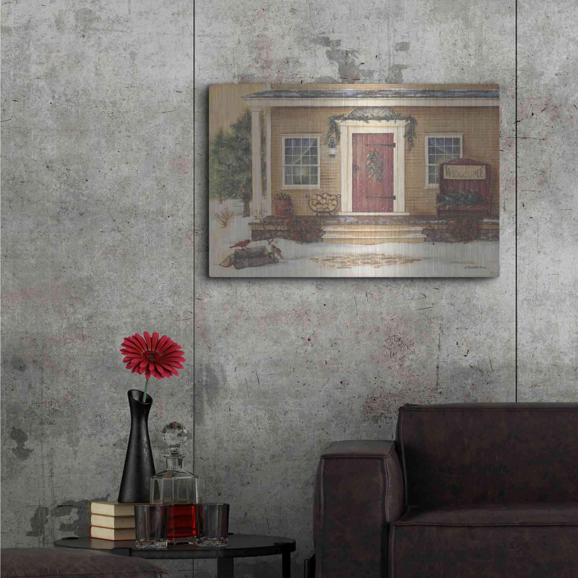 Luxe Metal Art 'New England Winter Day' by Pam Britton, Metal Wall Art,36x24