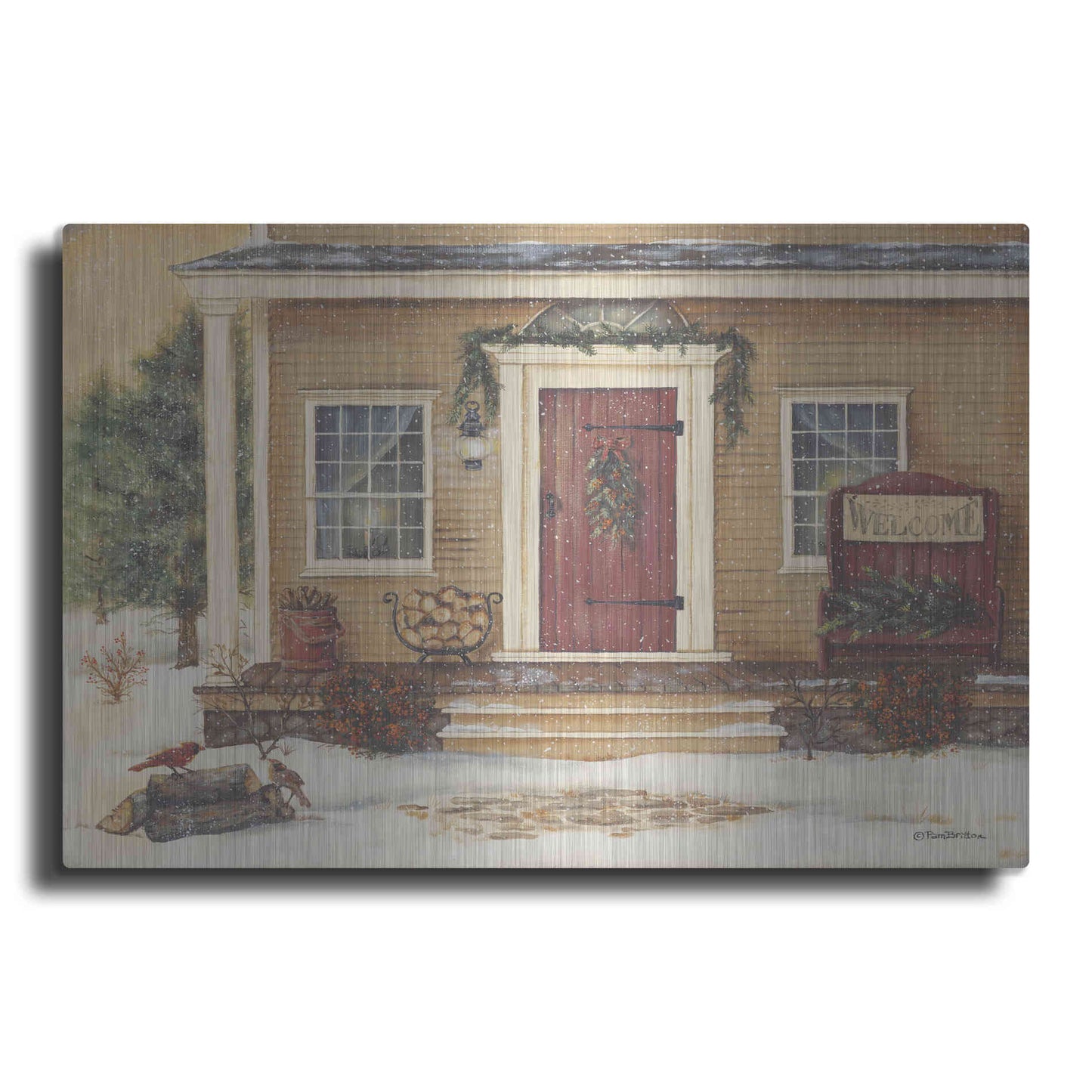 Luxe Metal Art 'New England Winter Day' by Pam Britton, Metal Wall Art