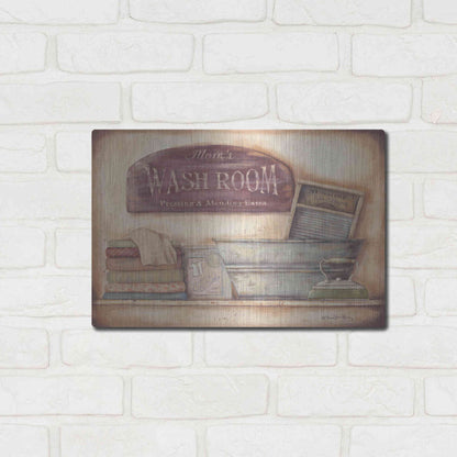 Luxe Metal Art 'Mom's Wash Room' by Pam Britton, Metal Wall Art,16x12
