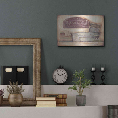 Luxe Metal Art 'Mom's Wash Room' by Pam Britton, Metal Wall Art,16x12