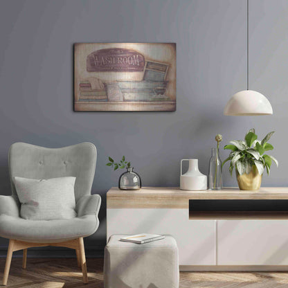 Luxe Metal Art 'Mom's Wash Room' by Pam Britton, Metal Wall Art,24x16