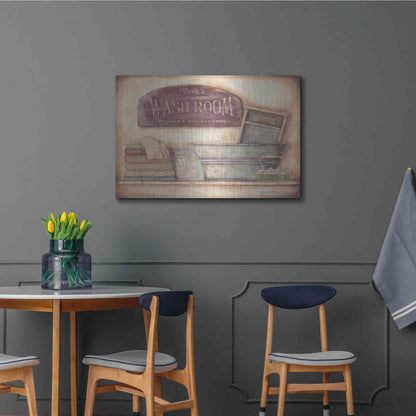 Luxe Metal Art 'Mom's Wash Room' by Pam Britton, Metal Wall Art,36x24