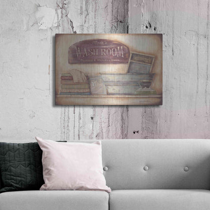 Luxe Metal Art 'Mom's Wash Room' by Pam Britton, Metal Wall Art,36x24