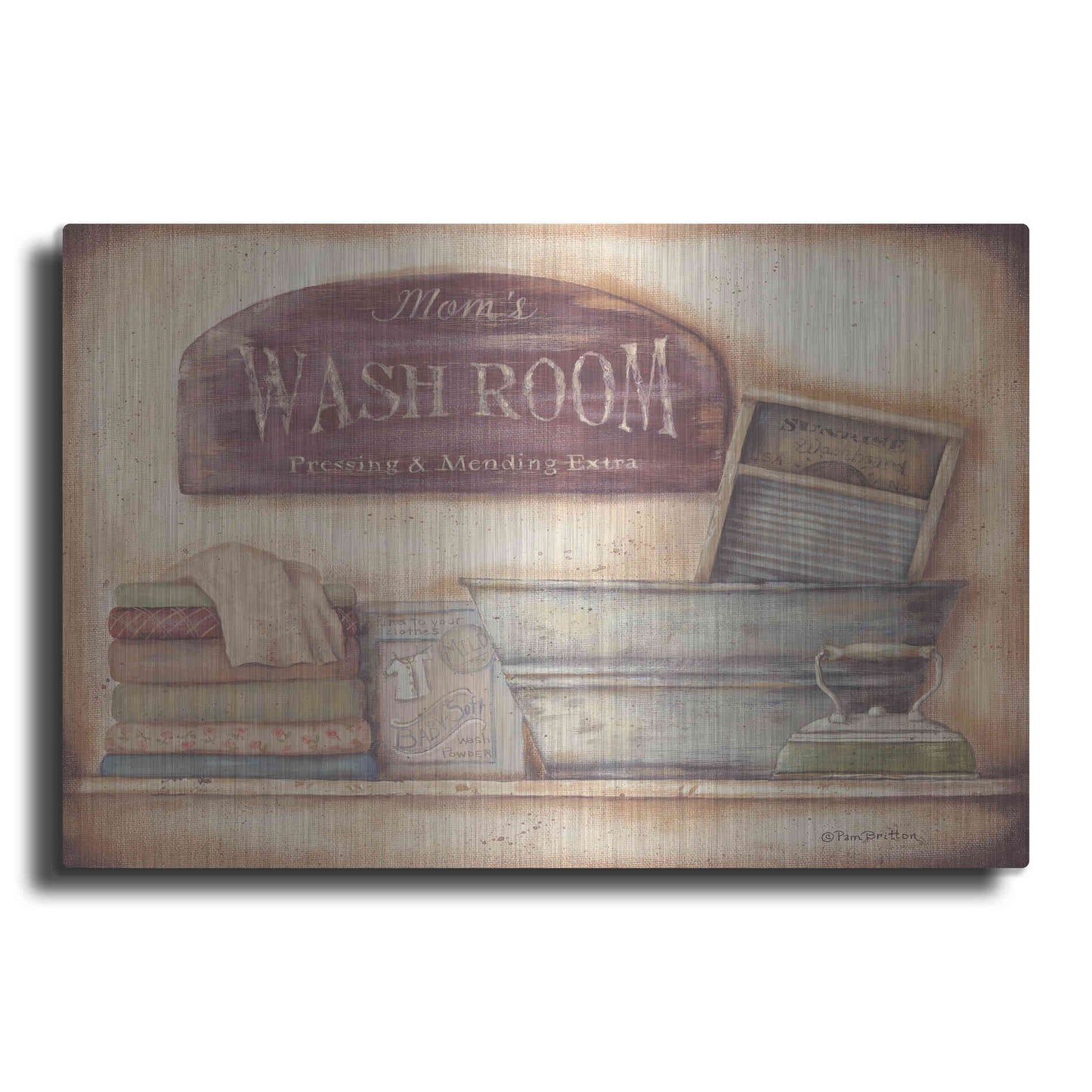 Luxe Metal Art 'Mom's Wash Room' by Pam Britton, Metal Wall Art