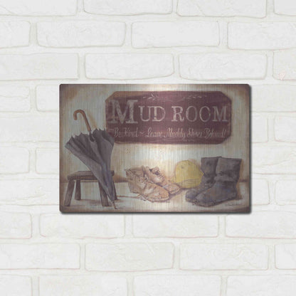 Luxe Metal Art 'Muddy Shoes' by Pam Britton, Metal Wall Art,16x12