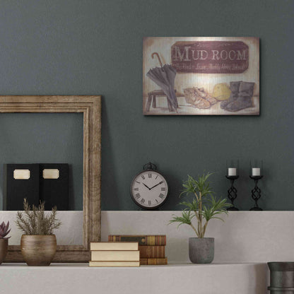 Luxe Metal Art 'Muddy Shoes' by Pam Britton, Metal Wall Art,16x12