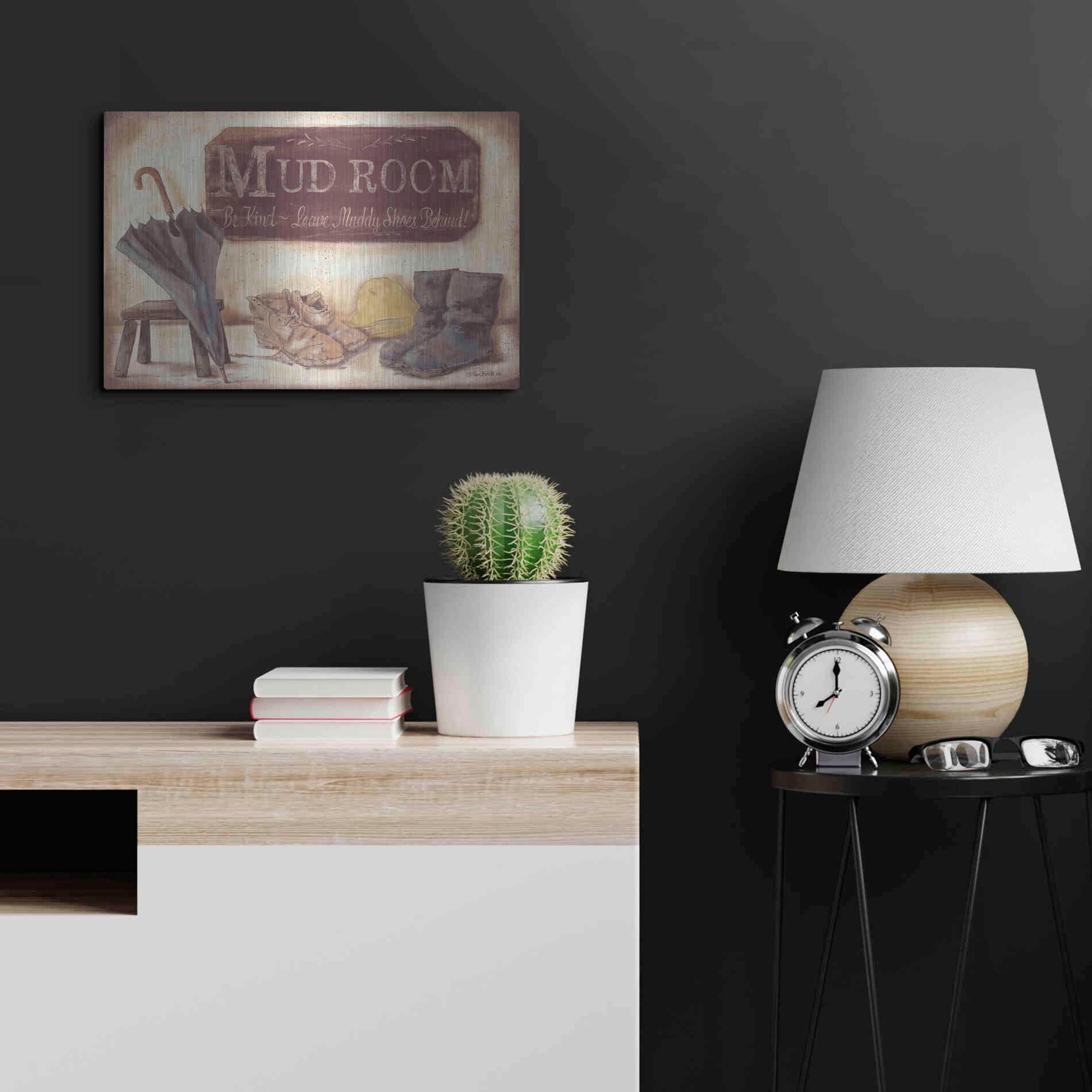 Luxe Metal Art 'Muddy Shoes' by Pam Britton, Metal Wall Art,24x16