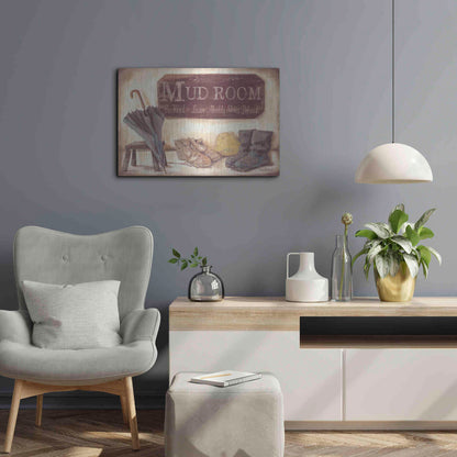 Luxe Metal Art 'Muddy Shoes' by Pam Britton, Metal Wall Art,24x16