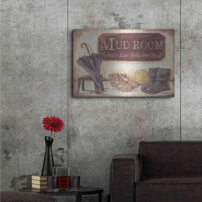 Luxe Metal Art 'Muddy Shoes' by Pam Britton, Metal Wall Art,36x24