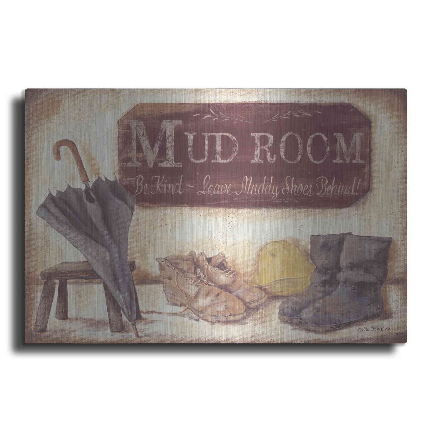 Luxe Metal Art 'Muddy Shoes' by Pam Britton, Metal Wall Art