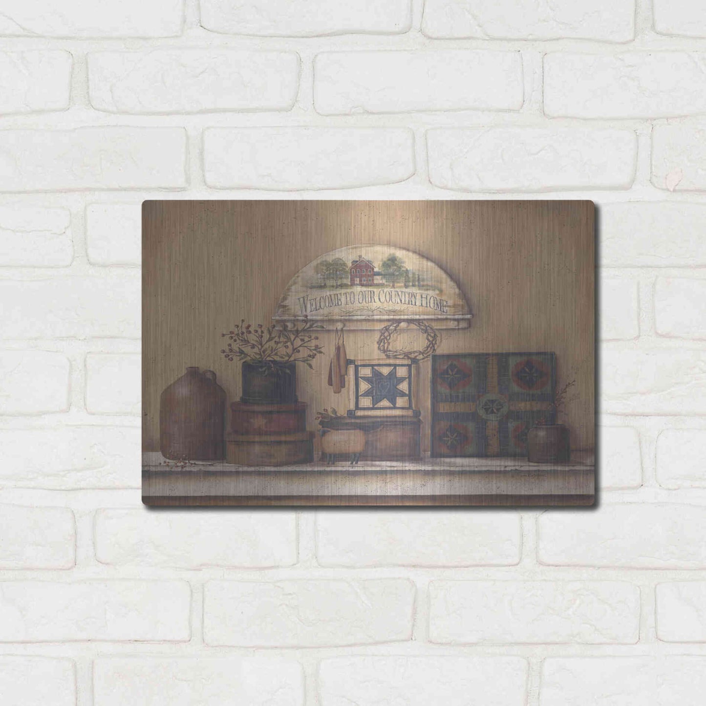 Luxe Metal Art 'Country Prims I' by Pam Britton, Metal Wall Art,16x12