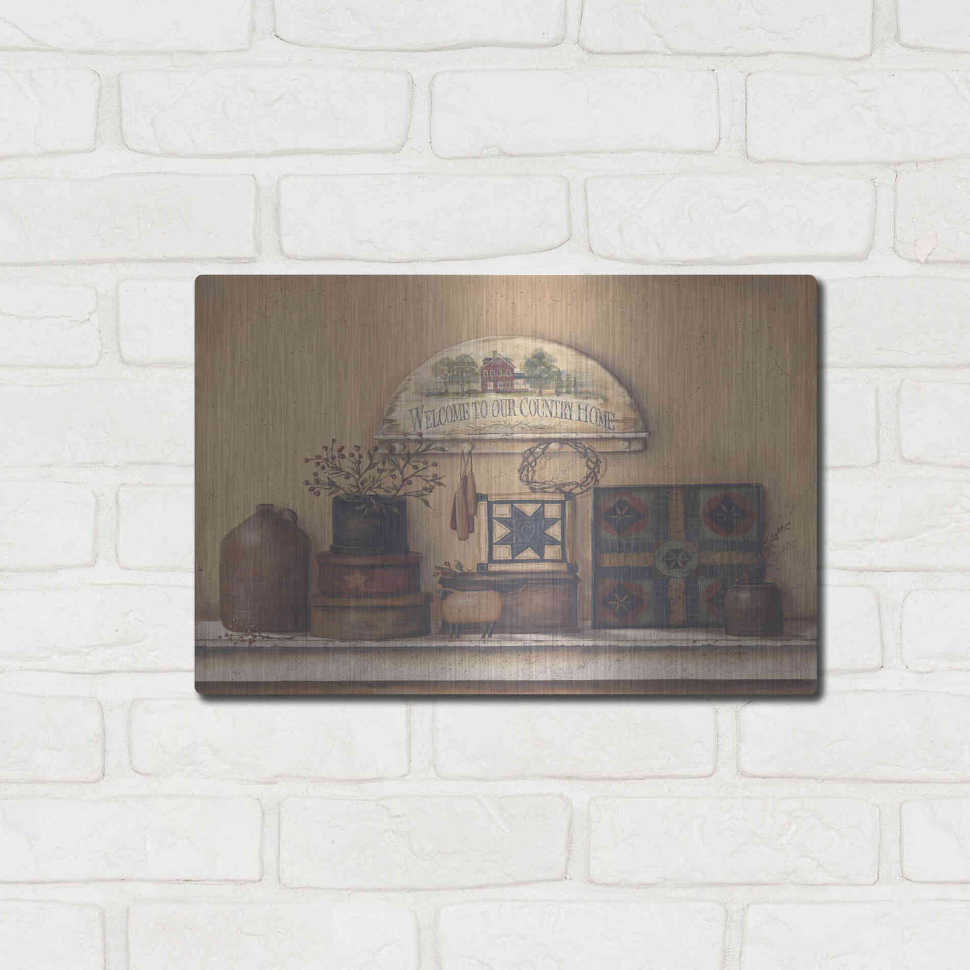 Luxe Metal Art 'Country Prims I' by Pam Britton, Metal Wall Art,16x12