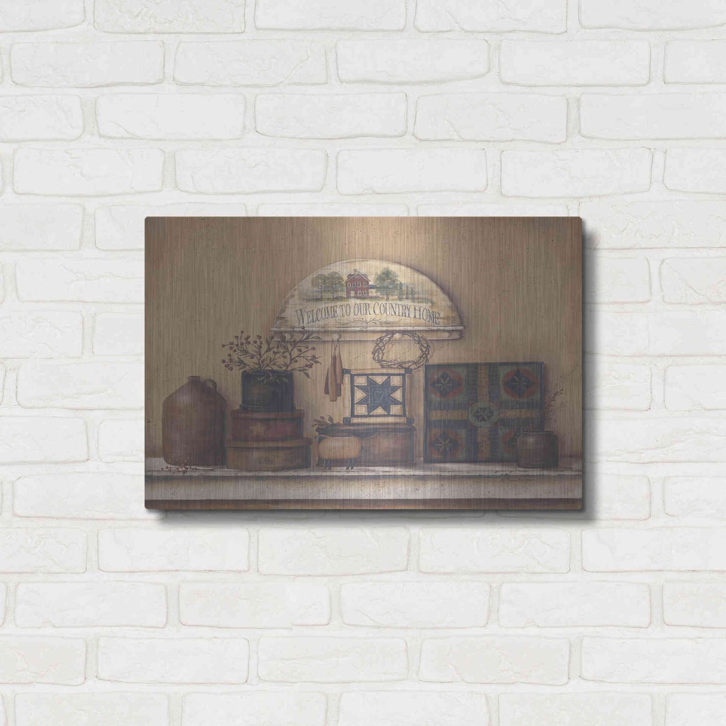 Luxe Metal Art 'Country Prims I' by Pam Britton, Metal Wall Art,24x16