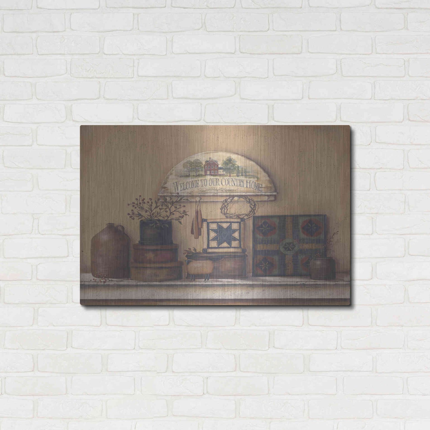 Luxe Metal Art 'Country Prims I' by Pam Britton, Metal Wall Art,36x24