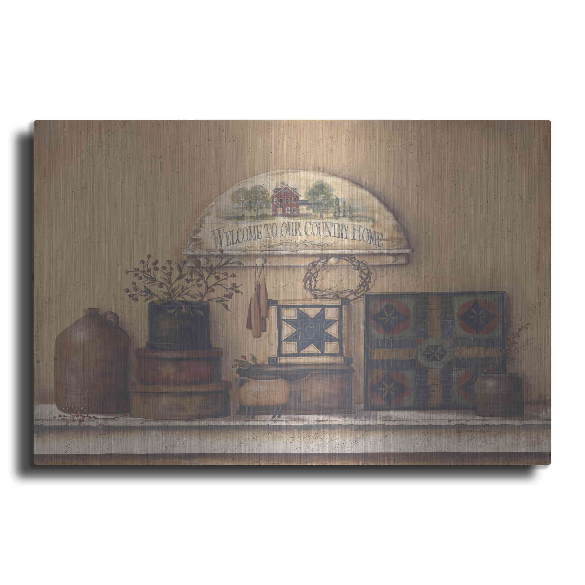 Luxe Metal Art 'Country Prims I' by Pam Britton, Metal Wall Art