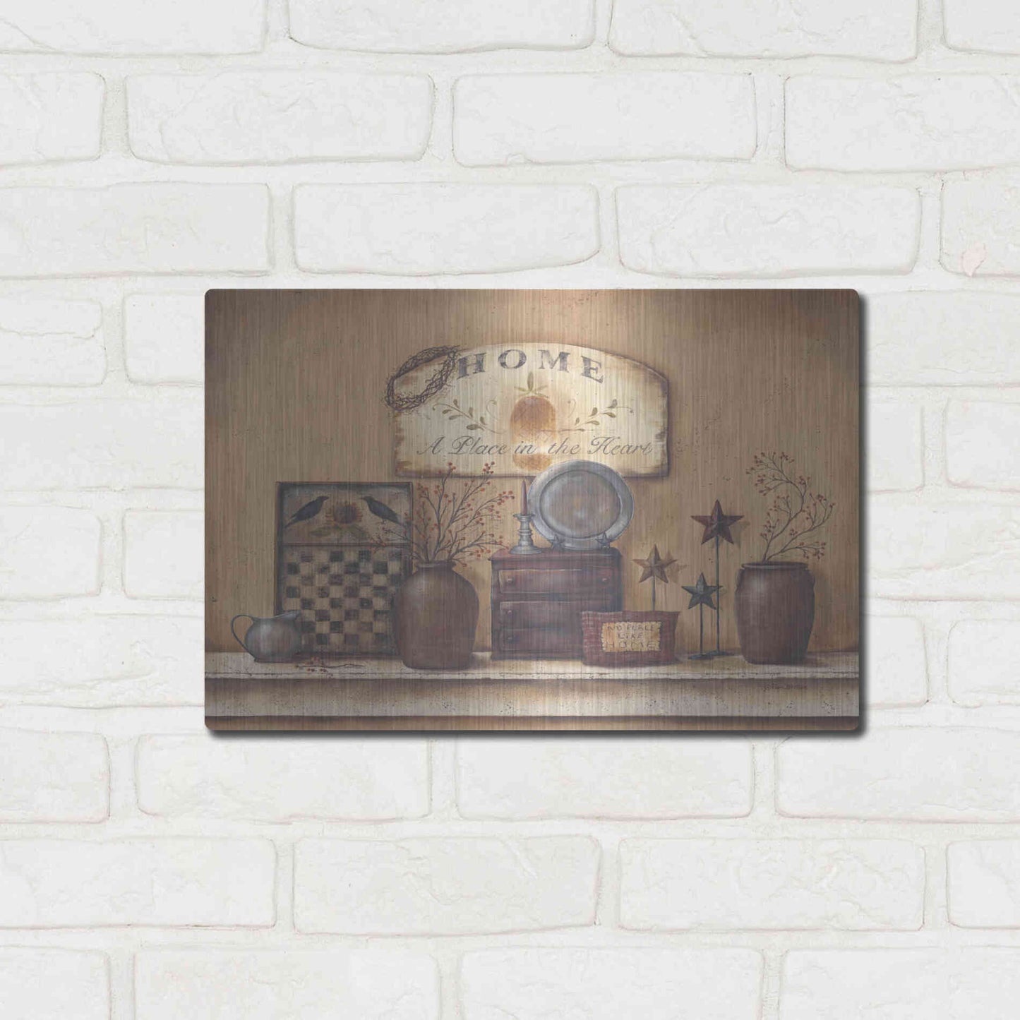 Luxe Metal Art 'Country Prims II' by Pam Britton, Metal Wall Art,16x12