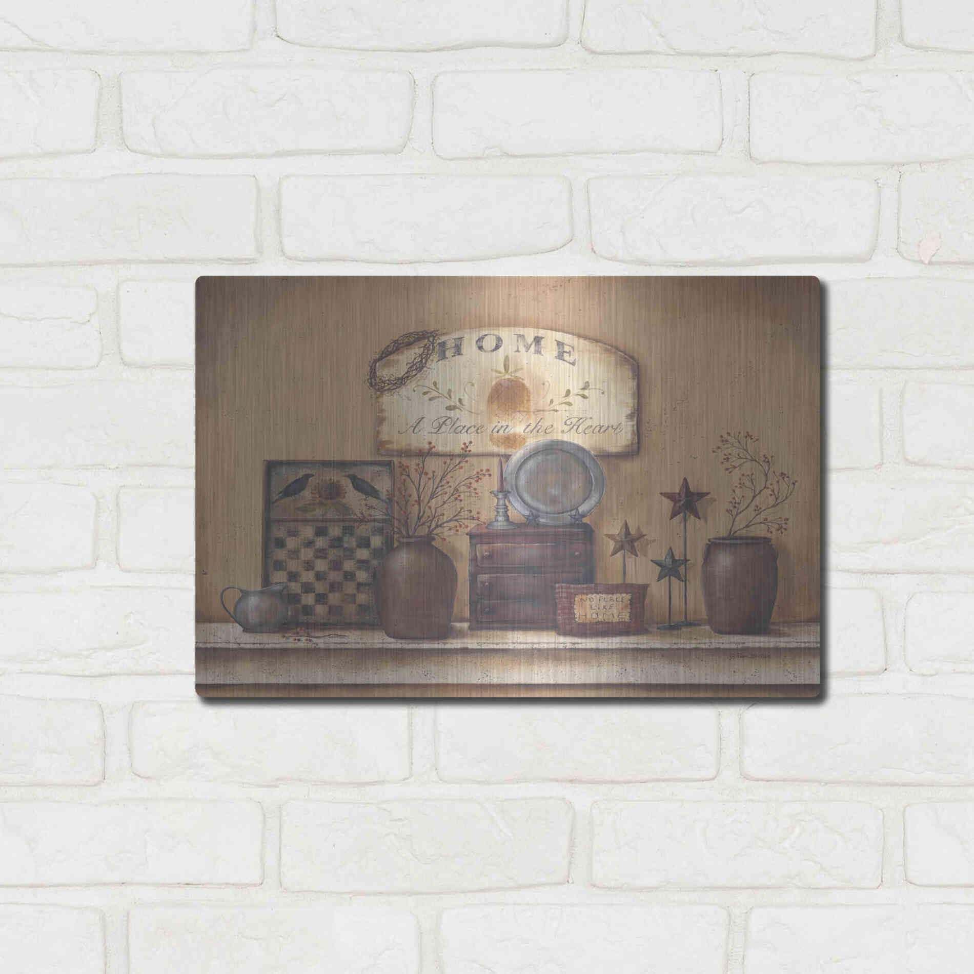 Luxe Metal Art 'Country Prims II' by Pam Britton, Metal Wall Art,16x12