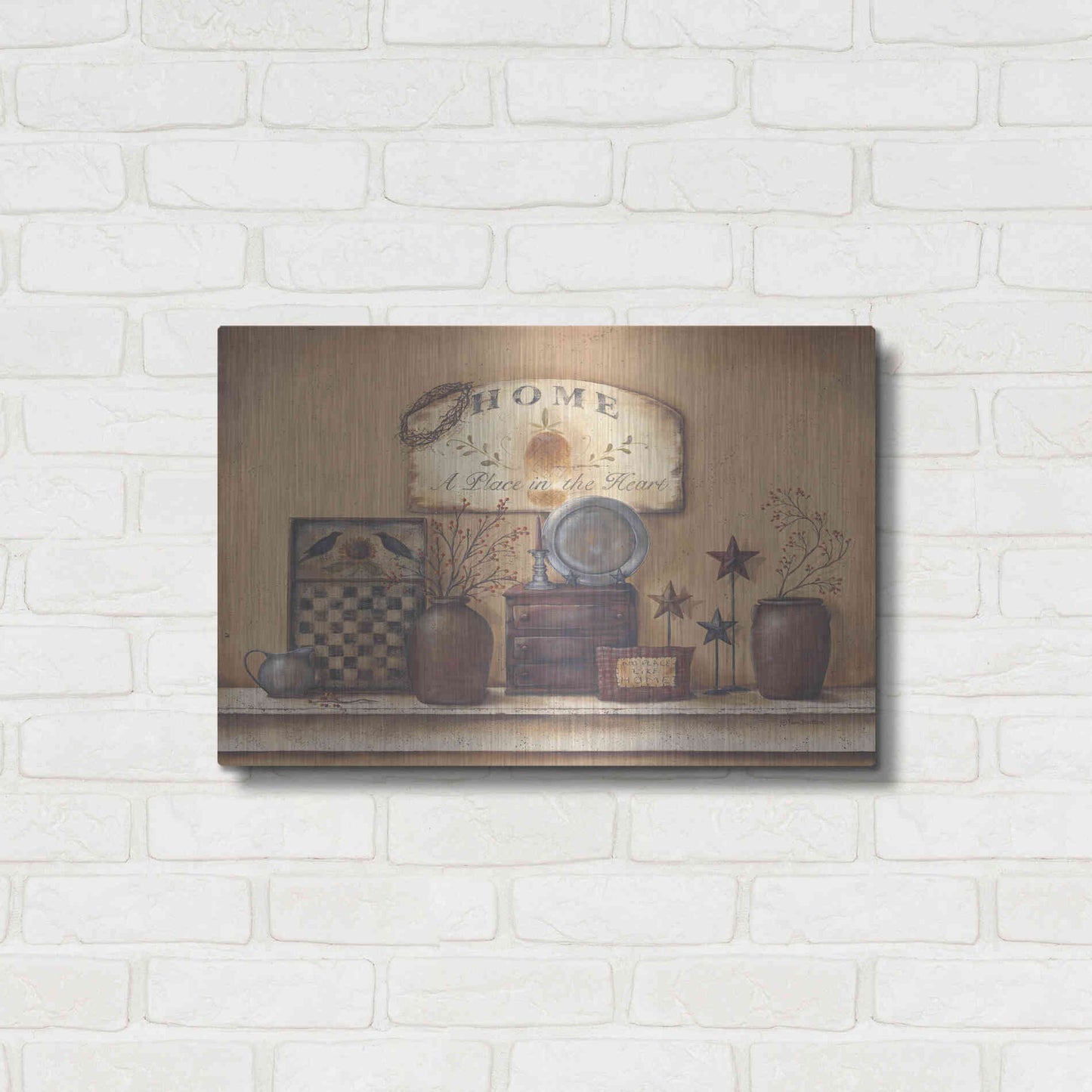 Luxe Metal Art 'Country Prims II' by Pam Britton, Metal Wall Art,24x16