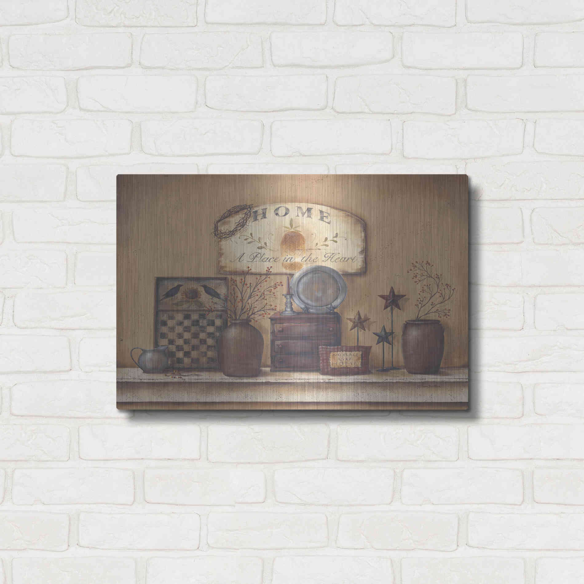 Luxe Metal Art 'Country Prims II' by Pam Britton, Metal Wall Art,24x16