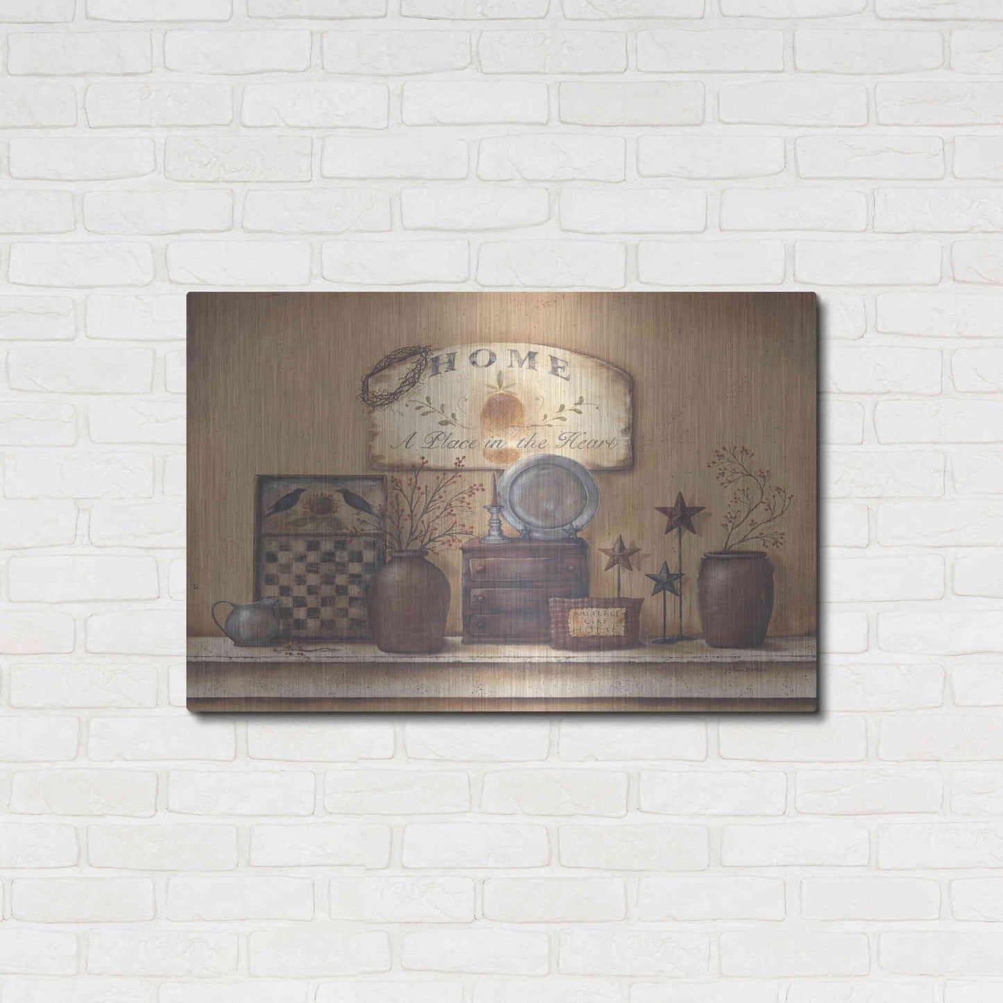 Luxe Metal Art 'Country Prims II' by Pam Britton, Metal Wall Art,36x24