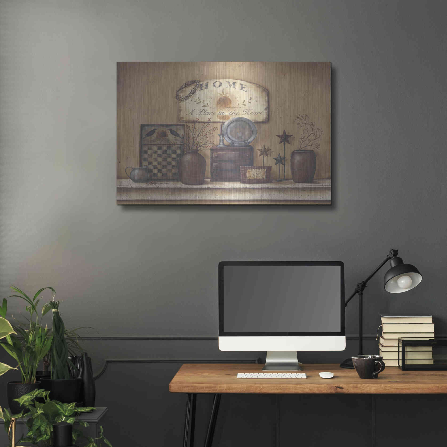 Luxe Metal Art 'Country Prims II' by Pam Britton, Metal Wall Art,36x24