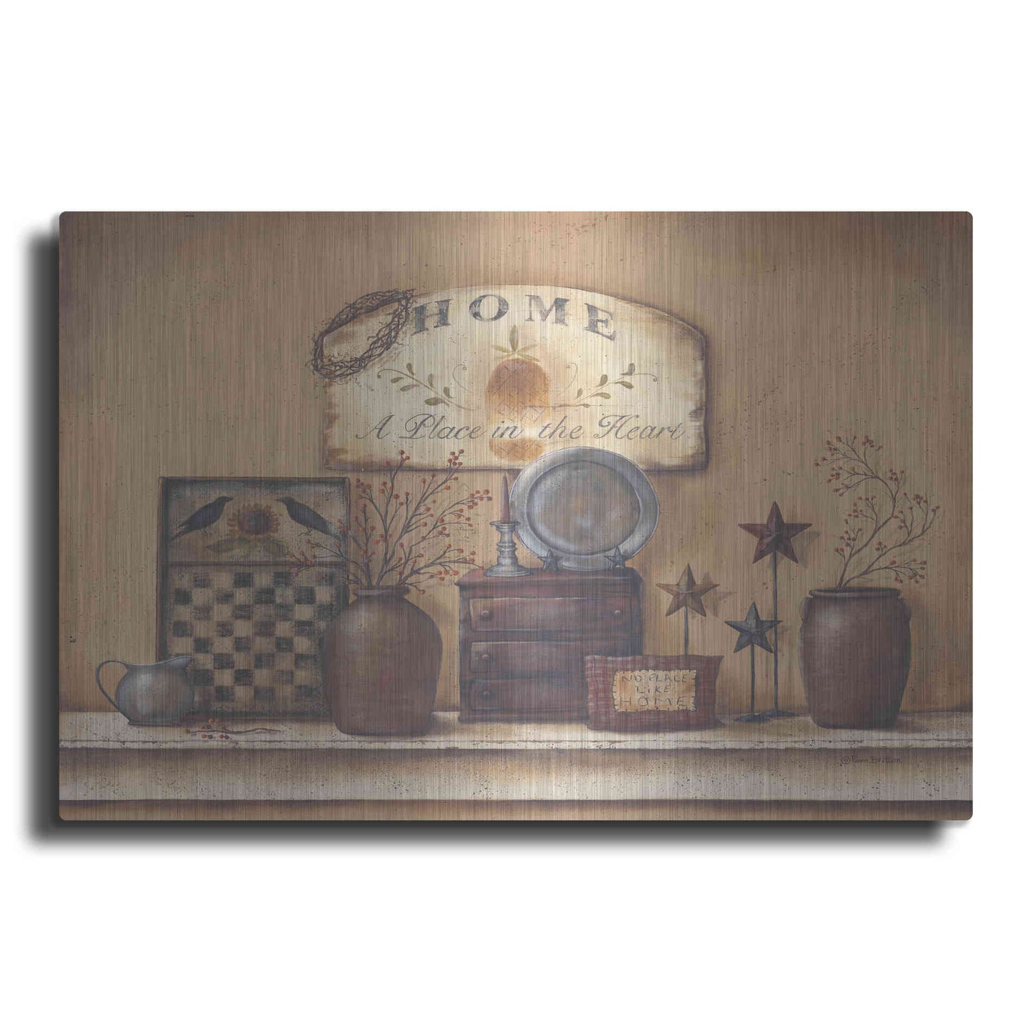 Luxe Metal Art 'Country Prims II' by Pam Britton, Metal Wall Art