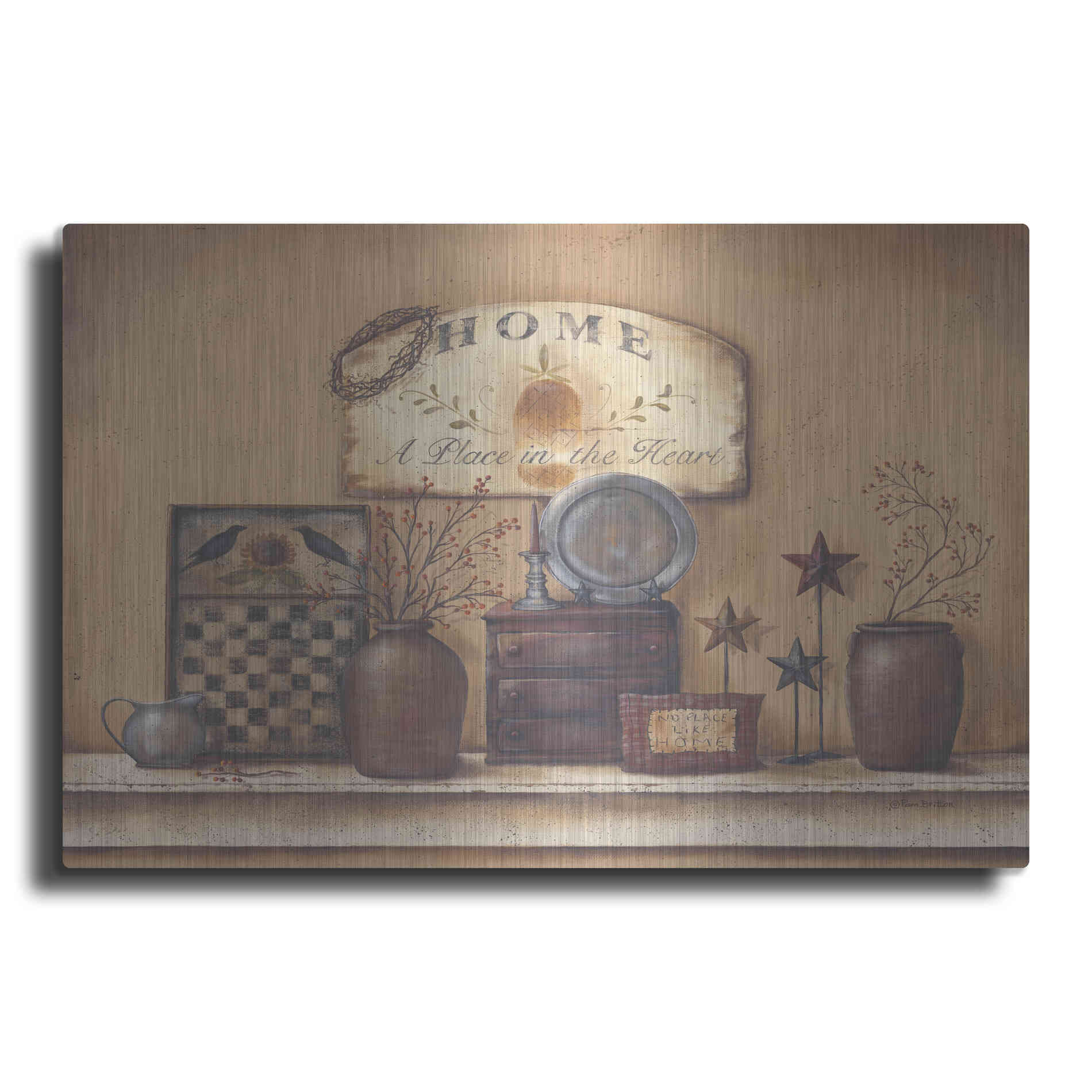 Luxe Metal Art 'Country Prims II' by Pam Britton, Metal Wall Art