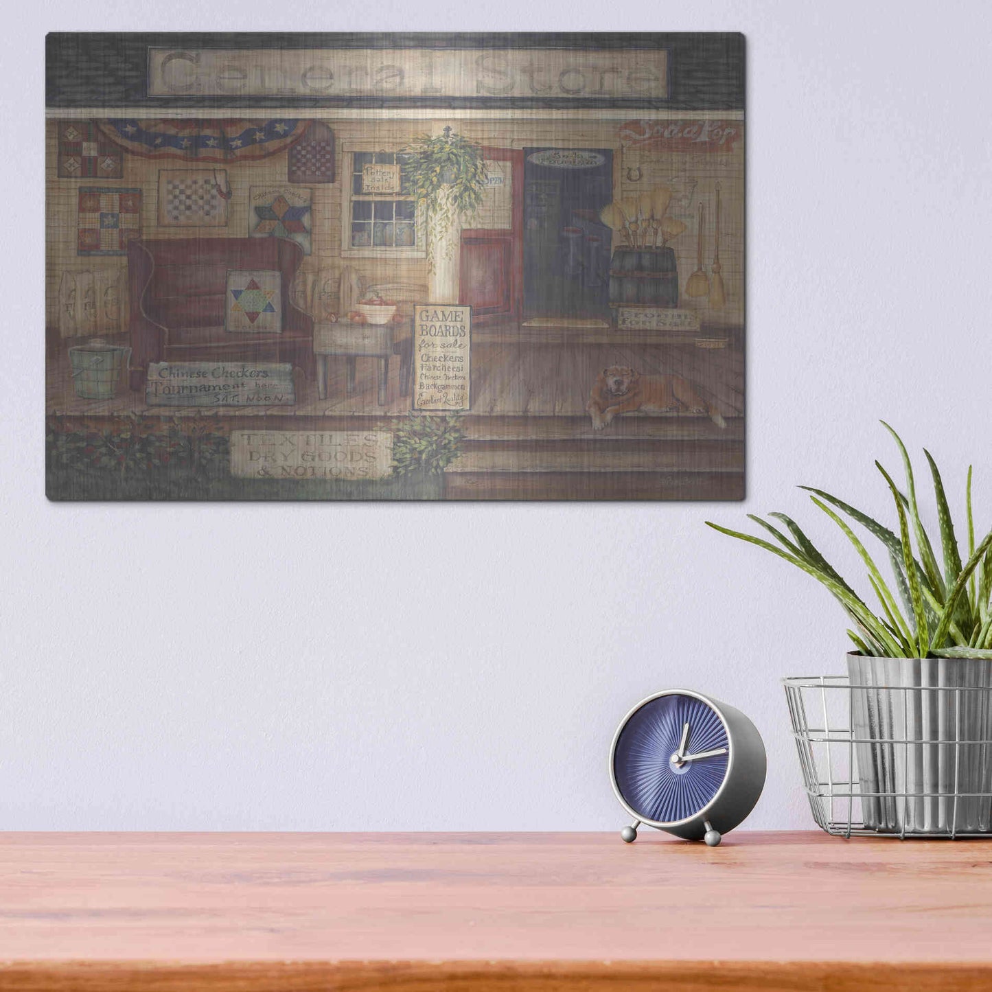 Luxe Metal Art 'General Store I' by Pam Britton, Metal Wall Art,16x12