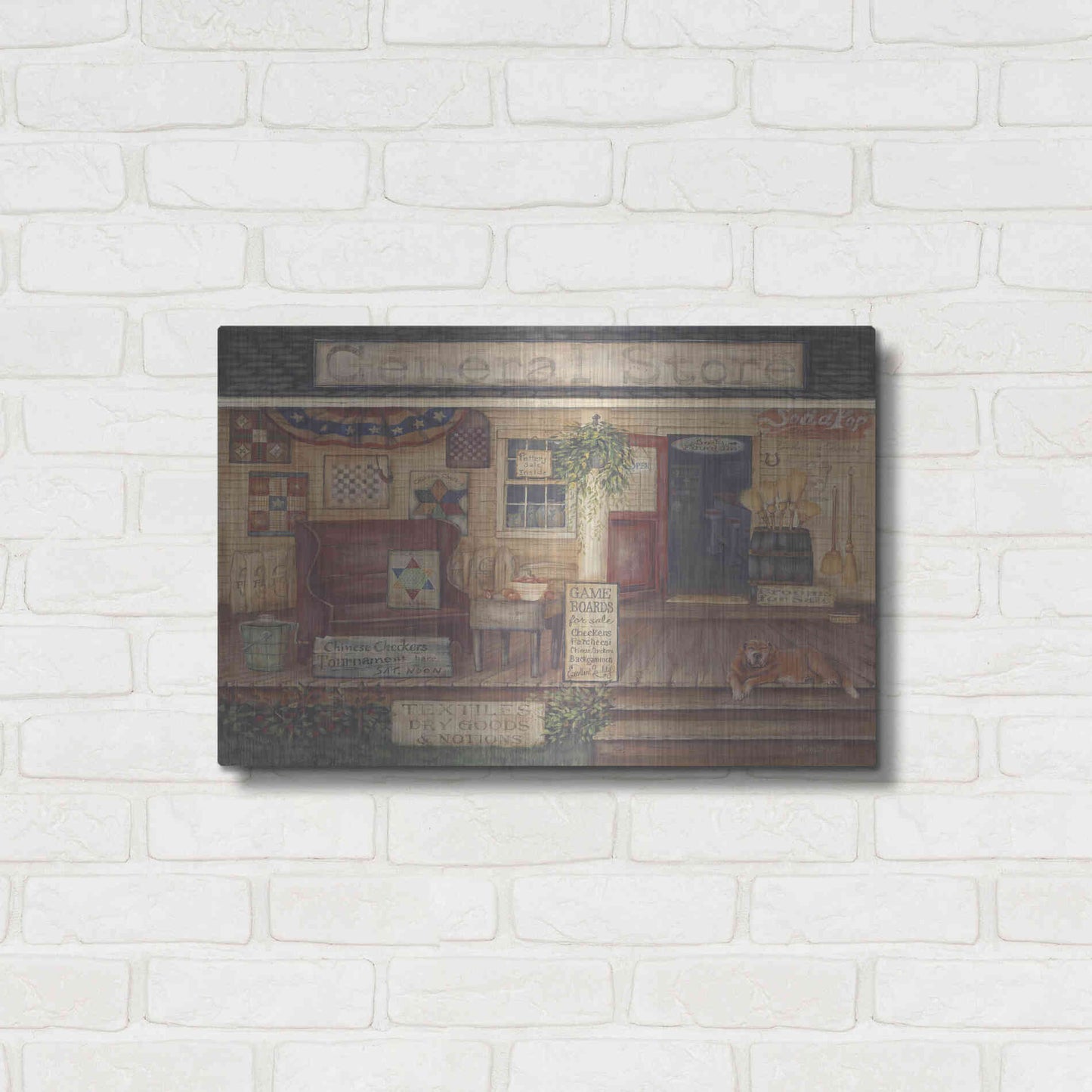 Luxe Metal Art 'General Store I' by Pam Britton, Metal Wall Art,24x16