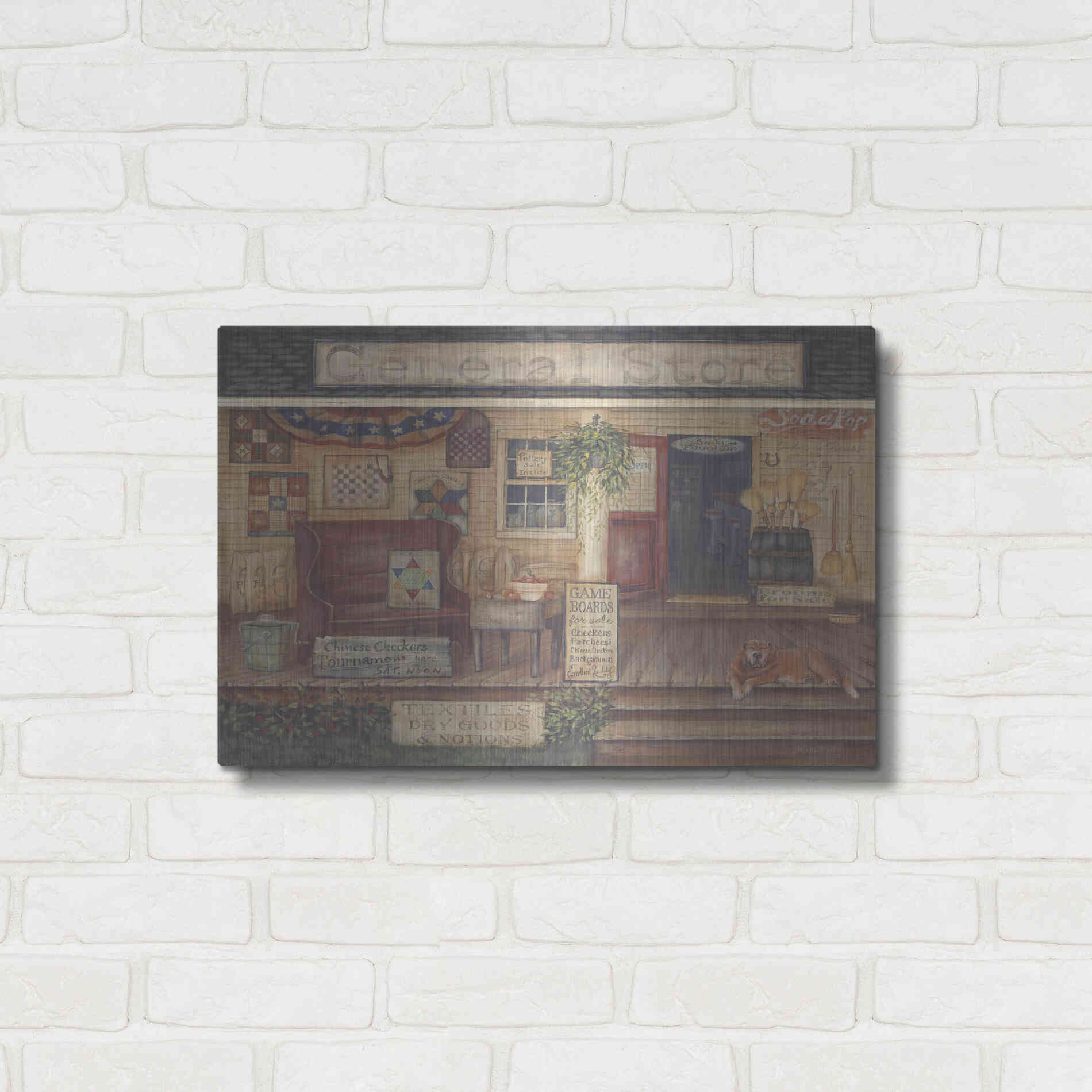 Luxe Metal Art 'General Store I' by Pam Britton, Metal Wall Art,24x16