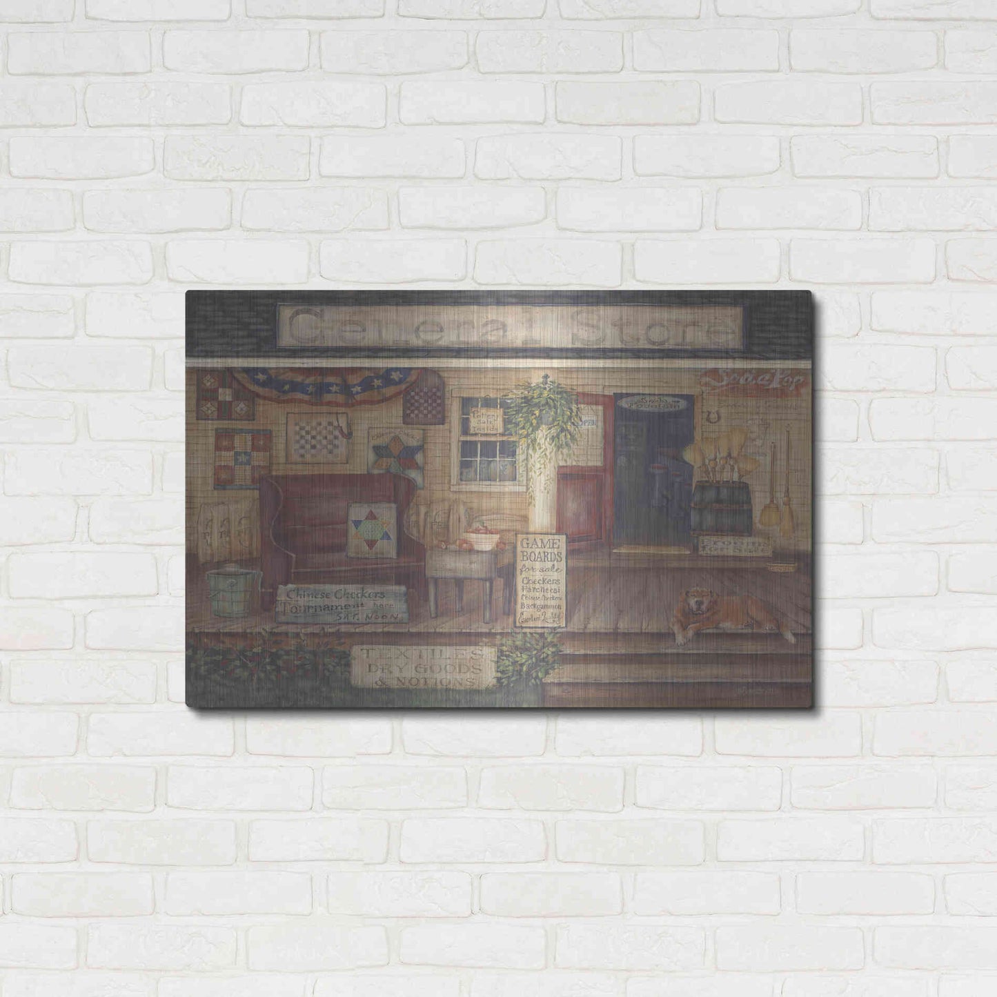 Luxe Metal Art 'General Store I' by Pam Britton, Metal Wall Art,36x24