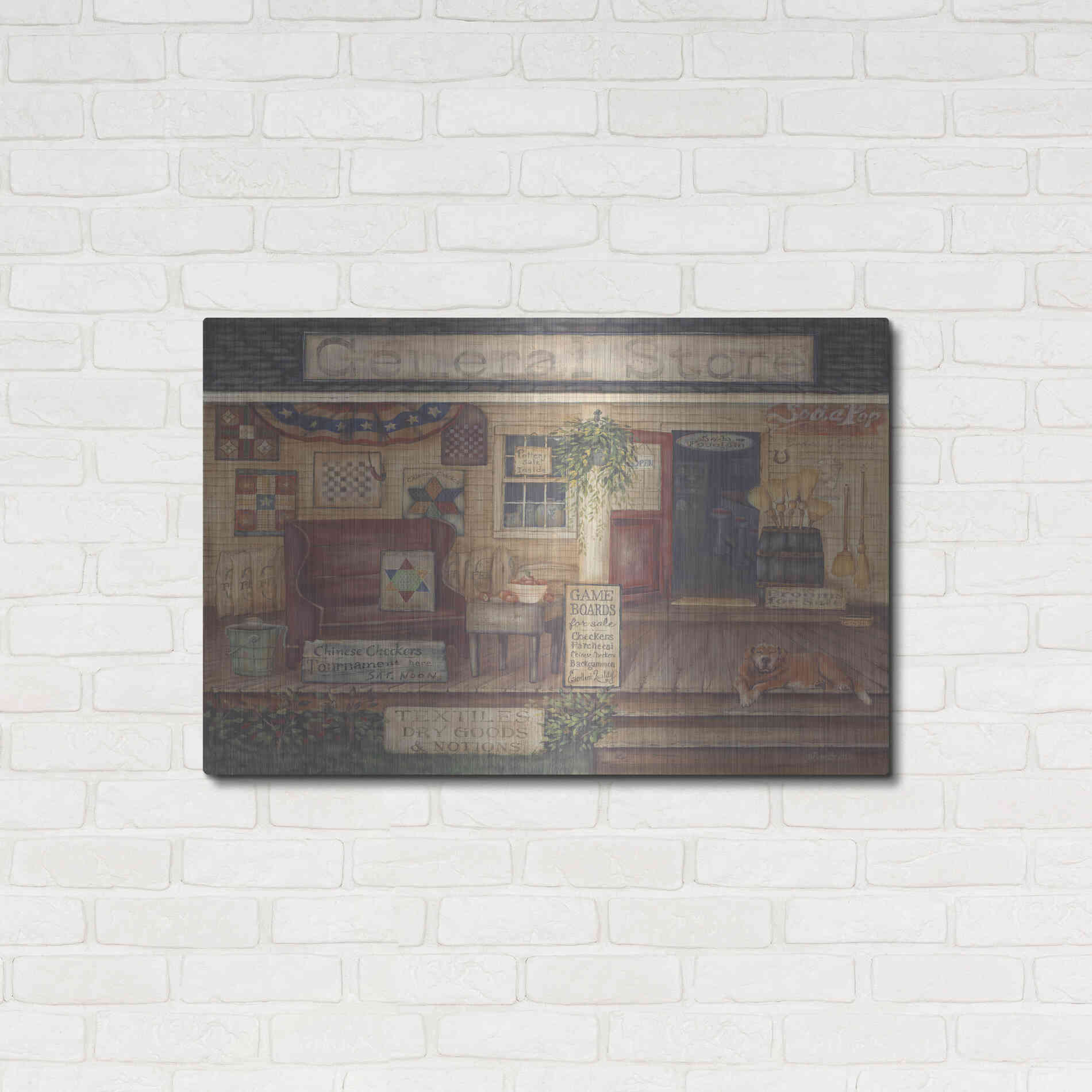 Luxe Metal Art 'General Store I' by Pam Britton, Metal Wall Art,36x24