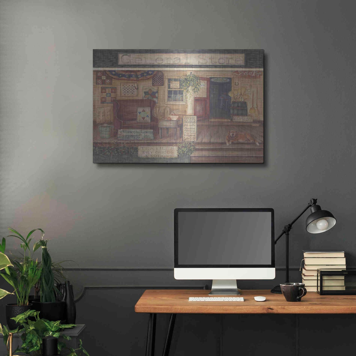 Luxe Metal Art 'General Store I' by Pam Britton, Metal Wall Art,36x24