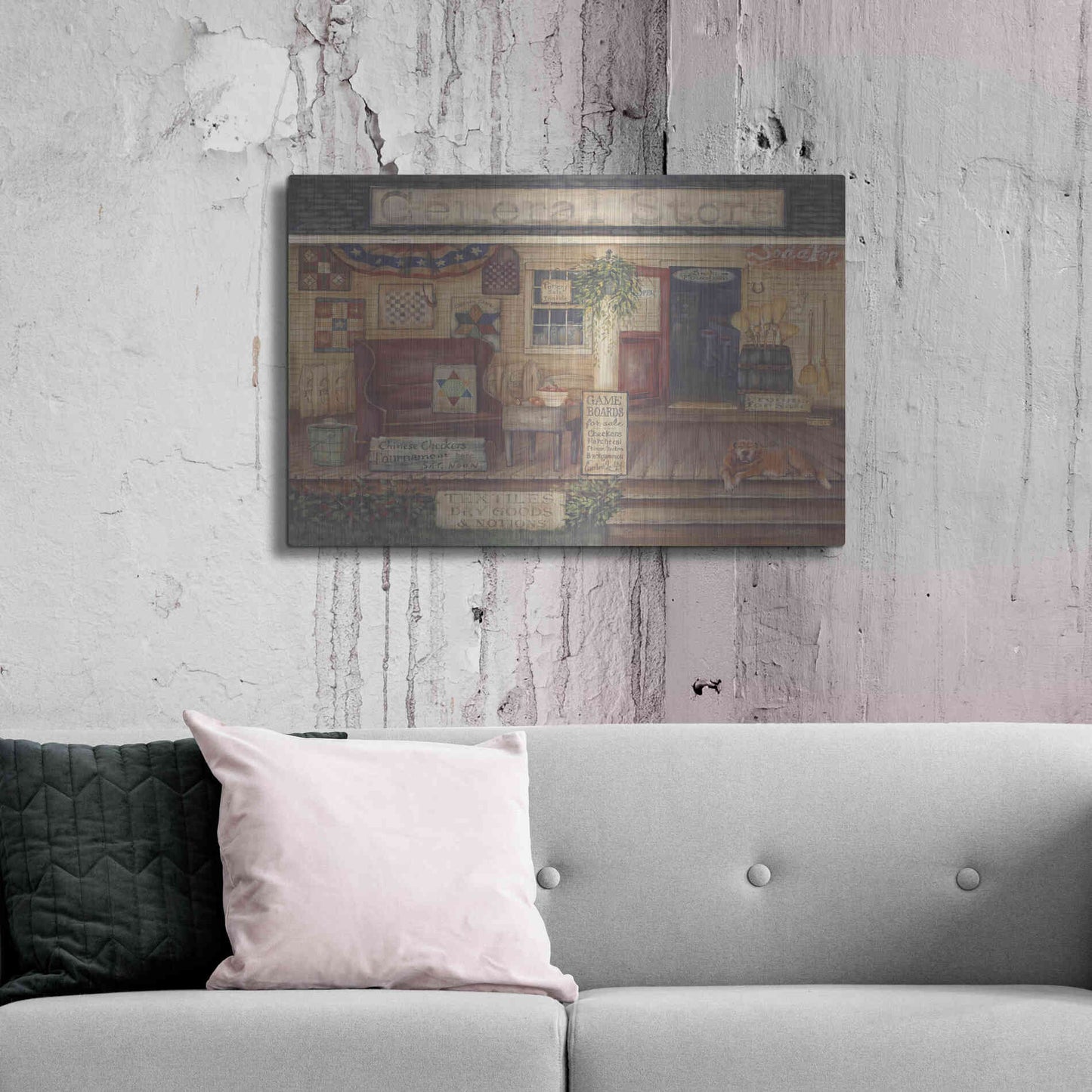 Luxe Metal Art 'General Store I' by Pam Britton, Metal Wall Art,36x24
