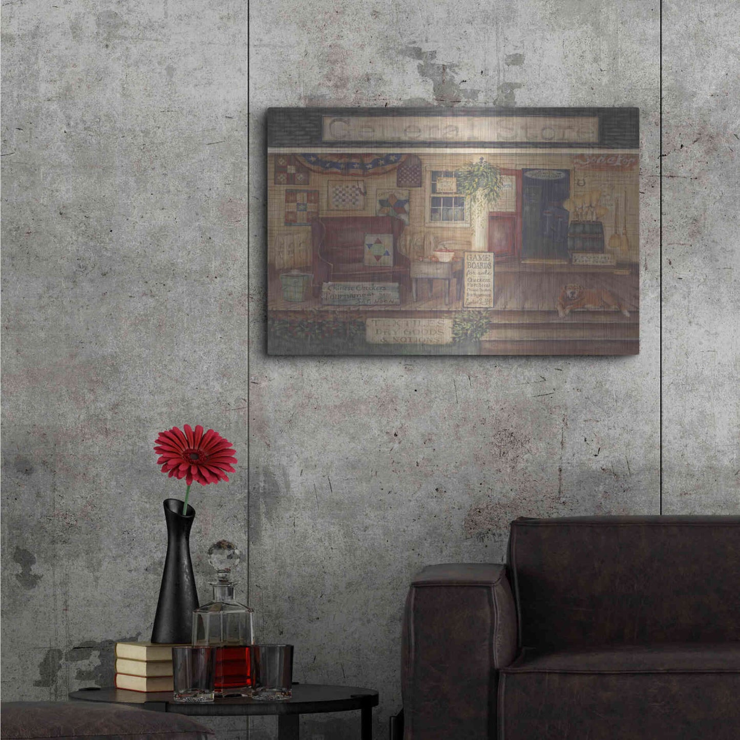 Luxe Metal Art 'General Store I' by Pam Britton, Metal Wall Art,36x24