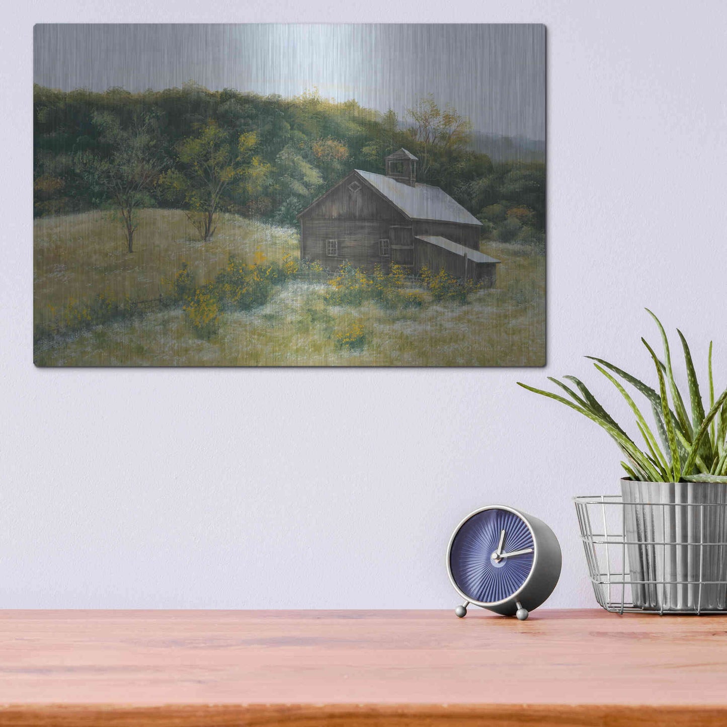 Luxe Metal Art 'Barn in Vermont' by Pam Britton, Metal Wall Art,16x12