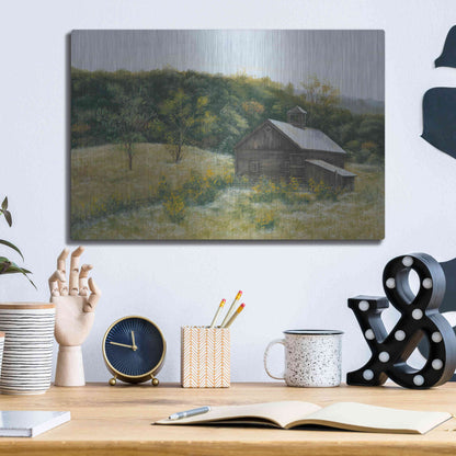 Luxe Metal Art 'Barn in Vermont' by Pam Britton, Metal Wall Art,16x12
