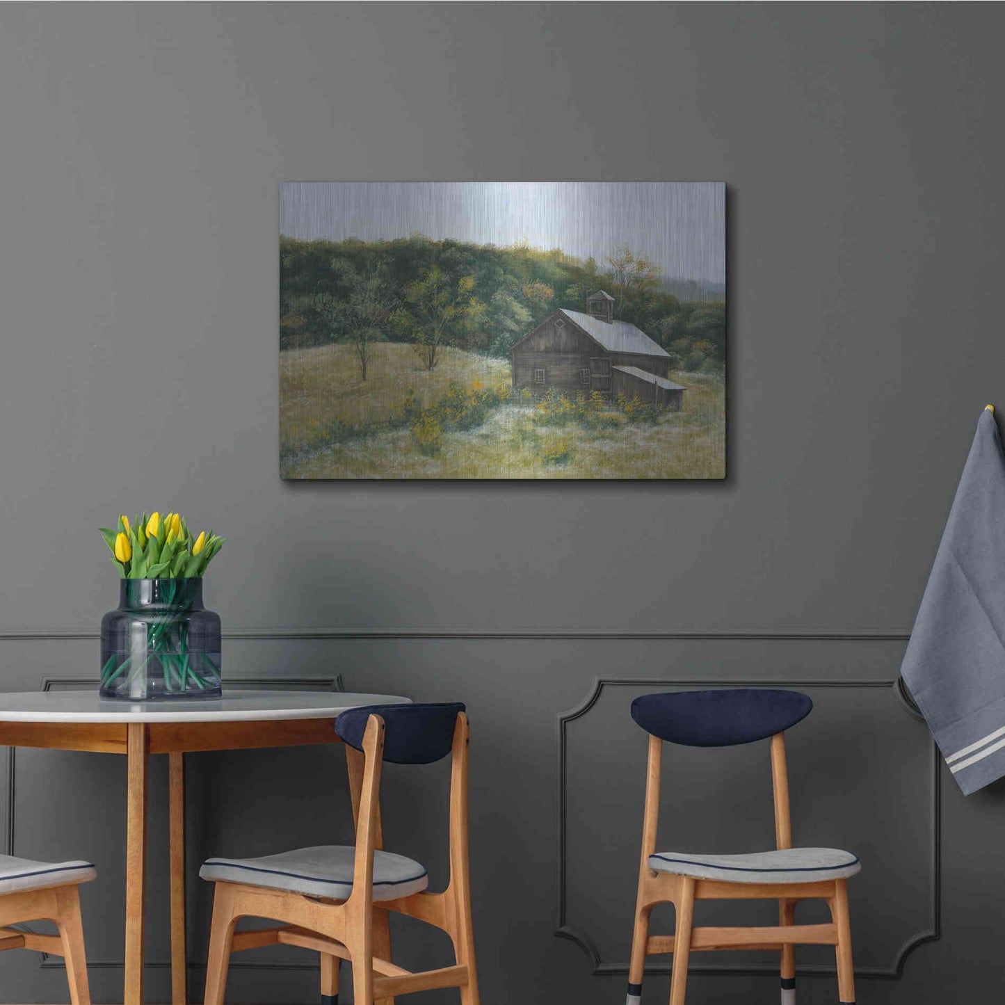 Luxe Metal Art 'Barn in Vermont' by Pam Britton, Metal Wall Art,36x24