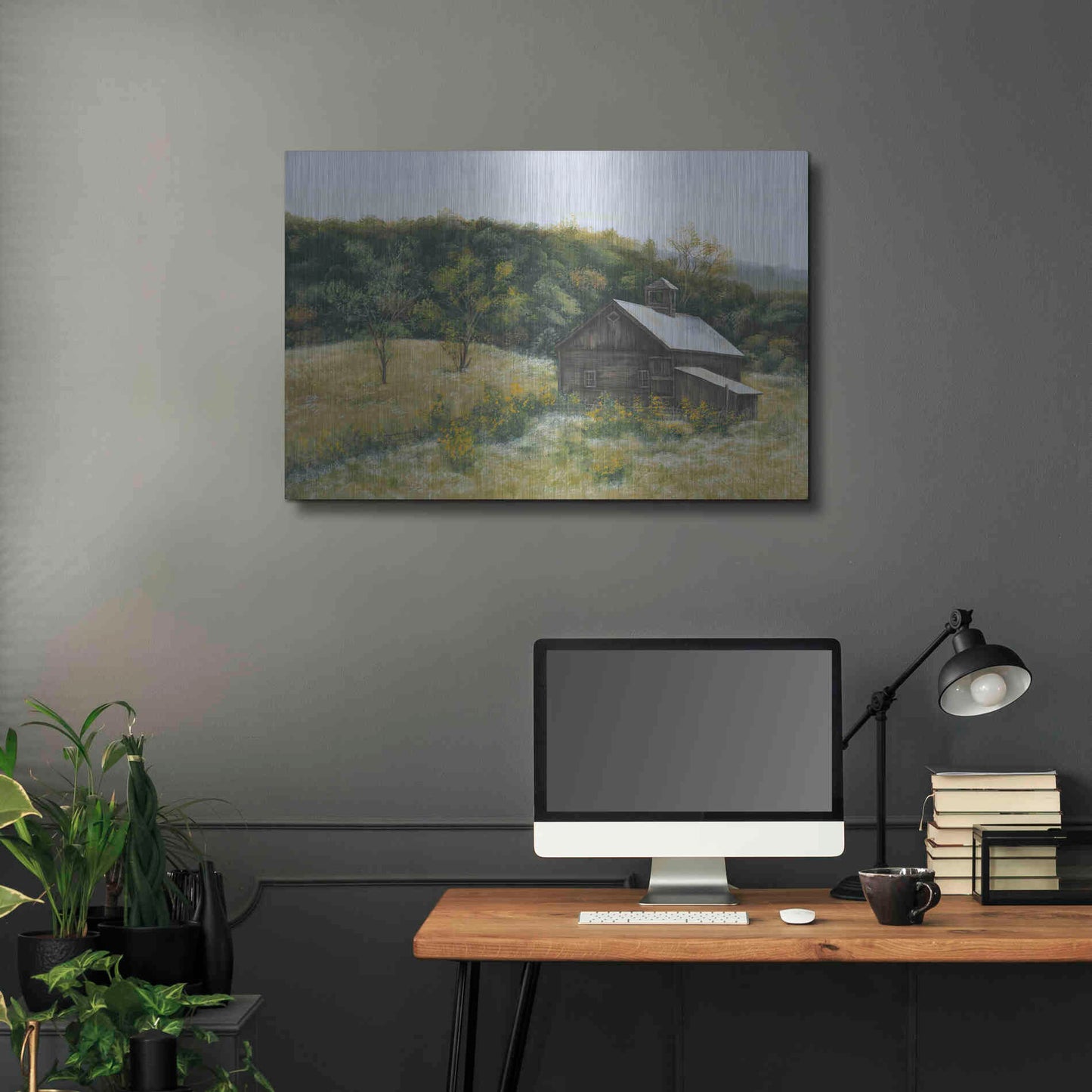 Luxe Metal Art 'Barn in Vermont' by Pam Britton, Metal Wall Art,36x24