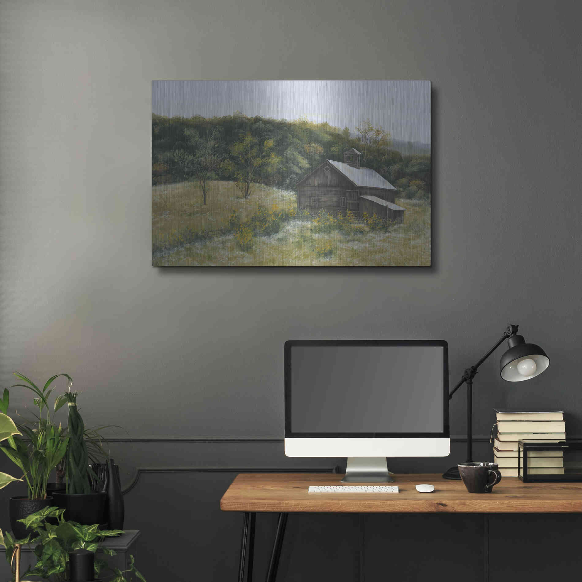 Luxe Metal Art 'Barn in Vermont' by Pam Britton, Metal Wall Art,36x24