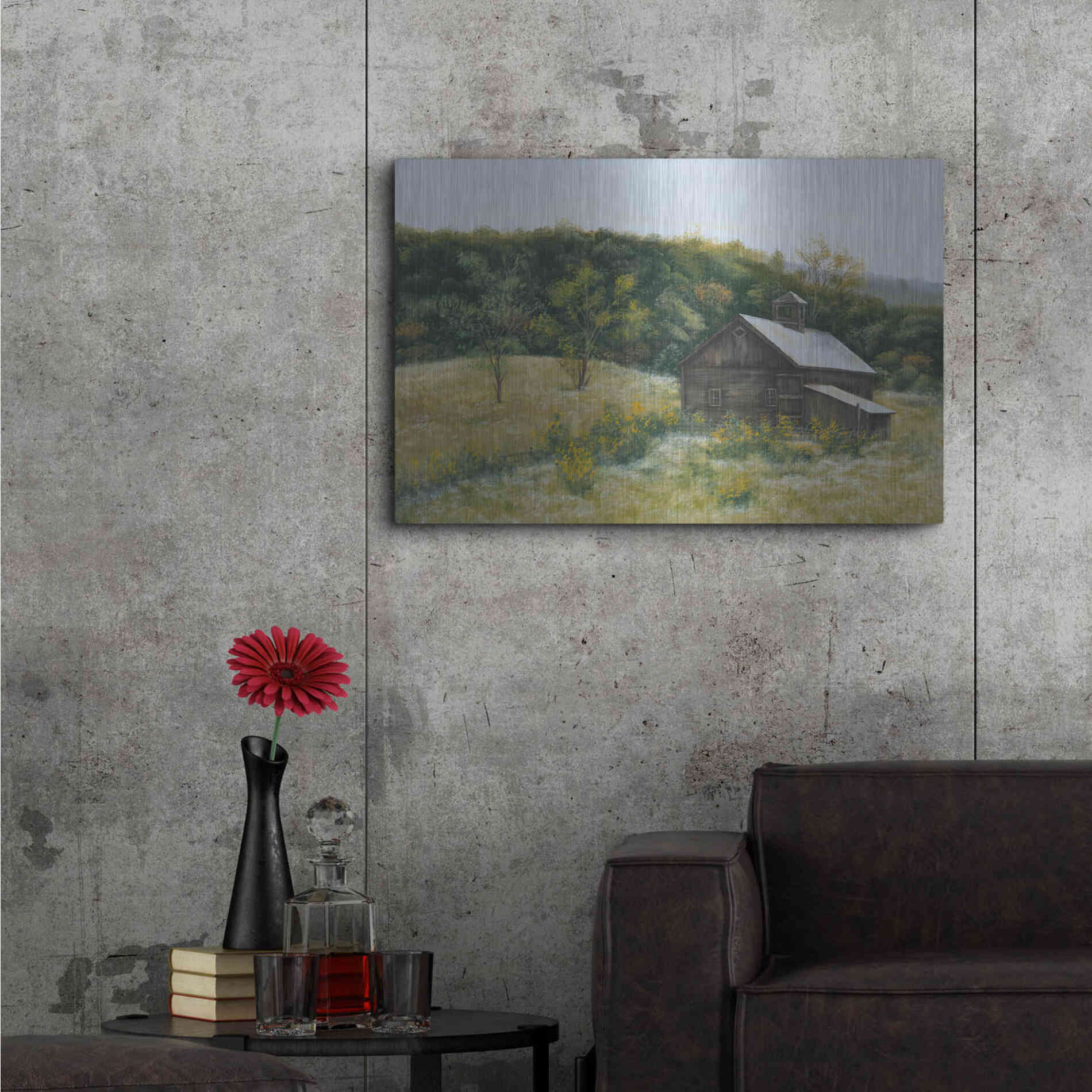 Luxe Metal Art 'Barn in Vermont' by Pam Britton, Metal Wall Art,36x24