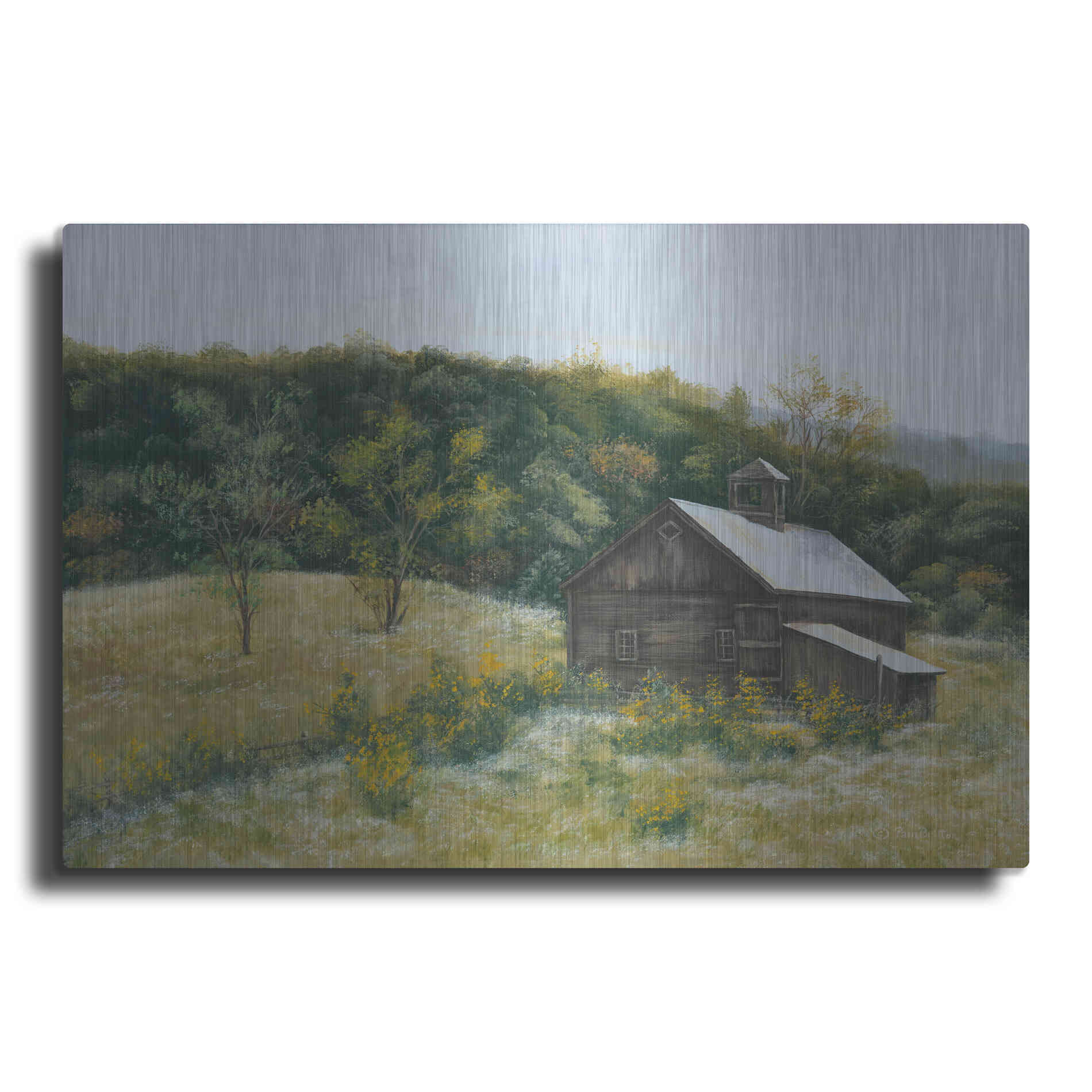 Luxe Metal Art 'Barn in Vermont' by Pam Britton, Metal Wall Art