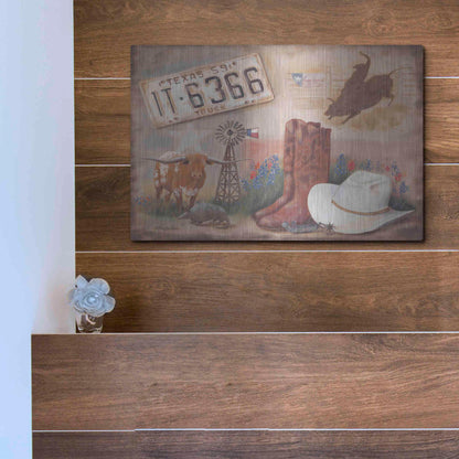 Luxe Metal Art 'Texas' by Pam Britton, Metal Wall Art,16x12