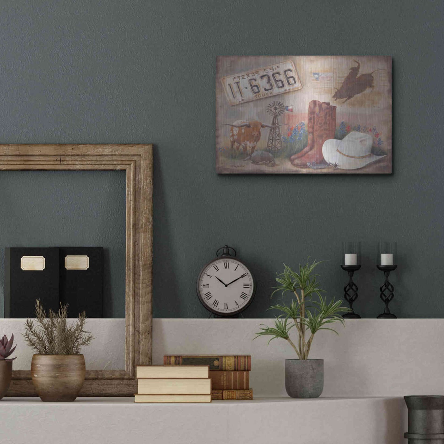 Luxe Metal Art 'Texas' by Pam Britton, Metal Wall Art,16x12